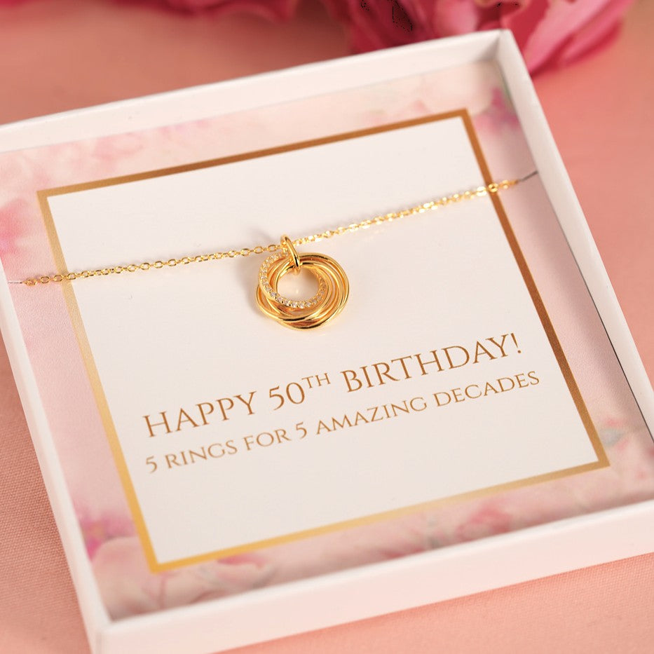 50th Birthday Ring Necklace
