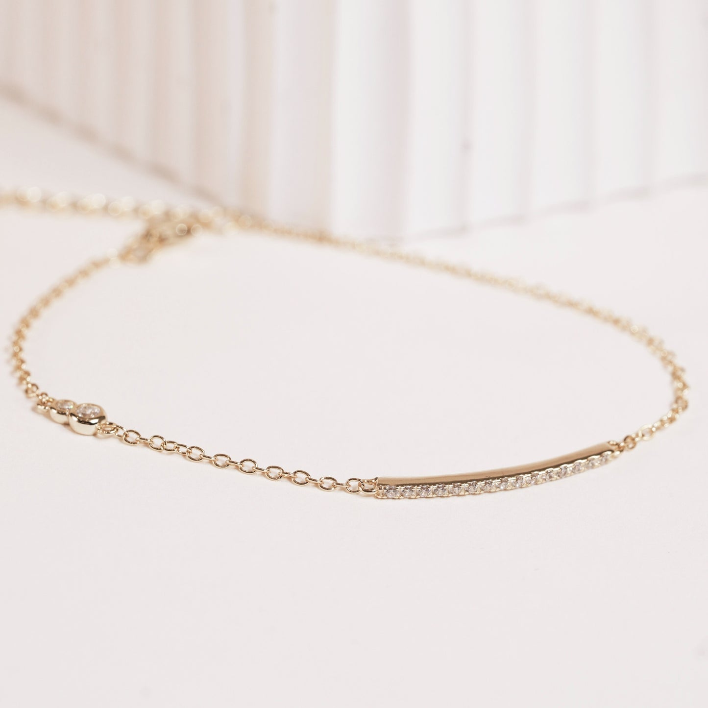 Dainty CZ Bar Bracelet