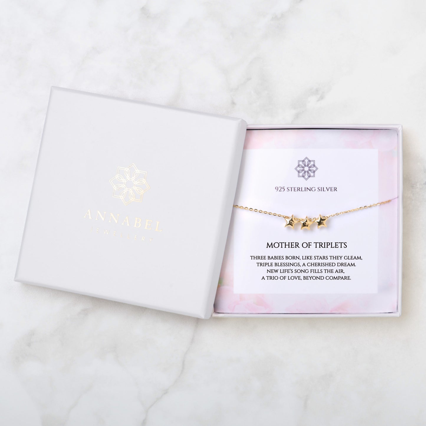 Mother of Triplets Star Necklace