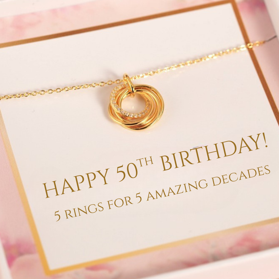 50th Birthday Ring Necklace