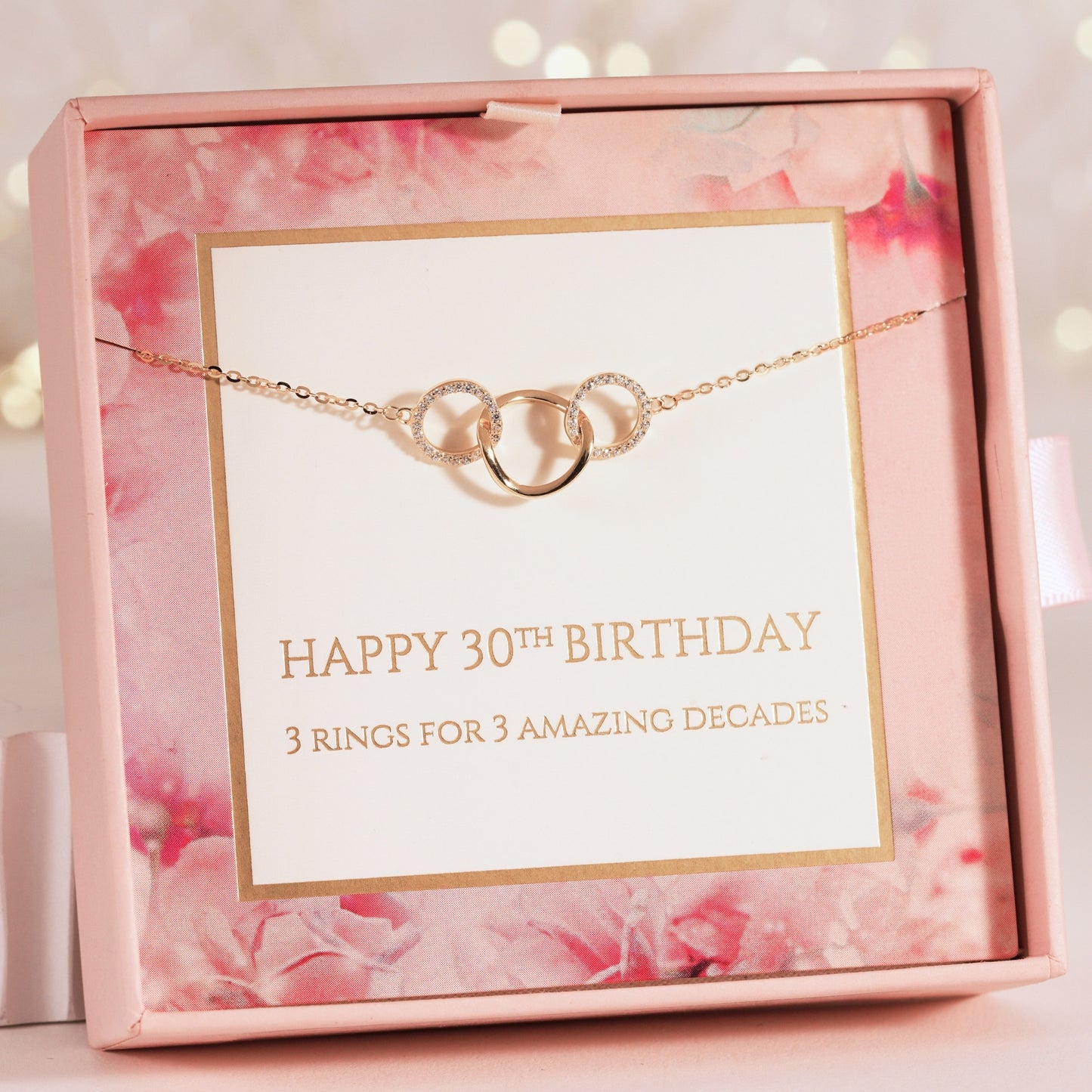 3 Rings 30th Birthday Necklace