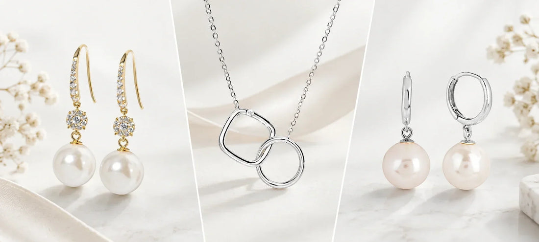 a banner image with 3 different kinds of jewellery in silver and gold