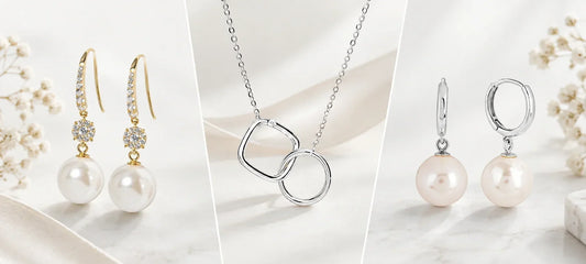 a banner image with 3 different kinds of jewellery in silver and gold