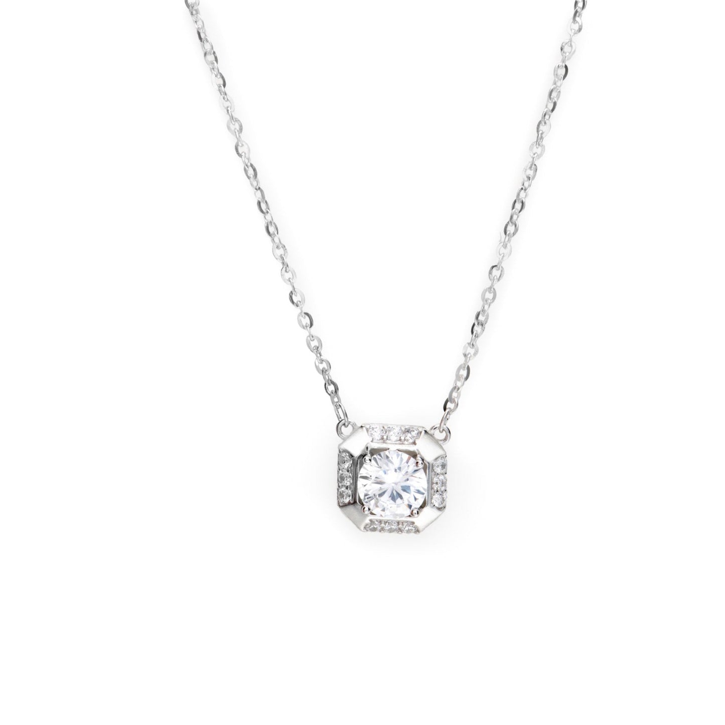 Sterling Silver CZ Diamond Stud Earrings
