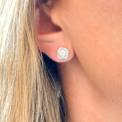 1 carat Moissanite Floral Stud Earrings