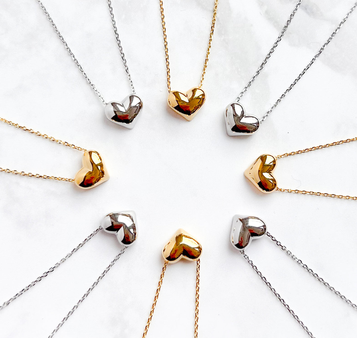 Heart Necklace l Gold & Silver