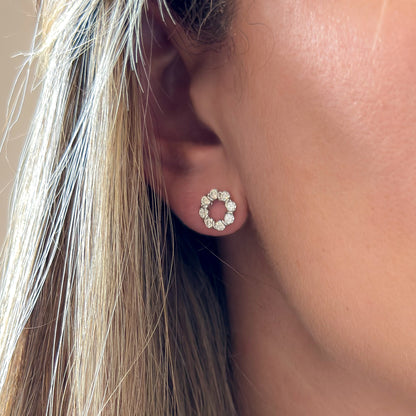 Circle Moissanite Stud Earrings