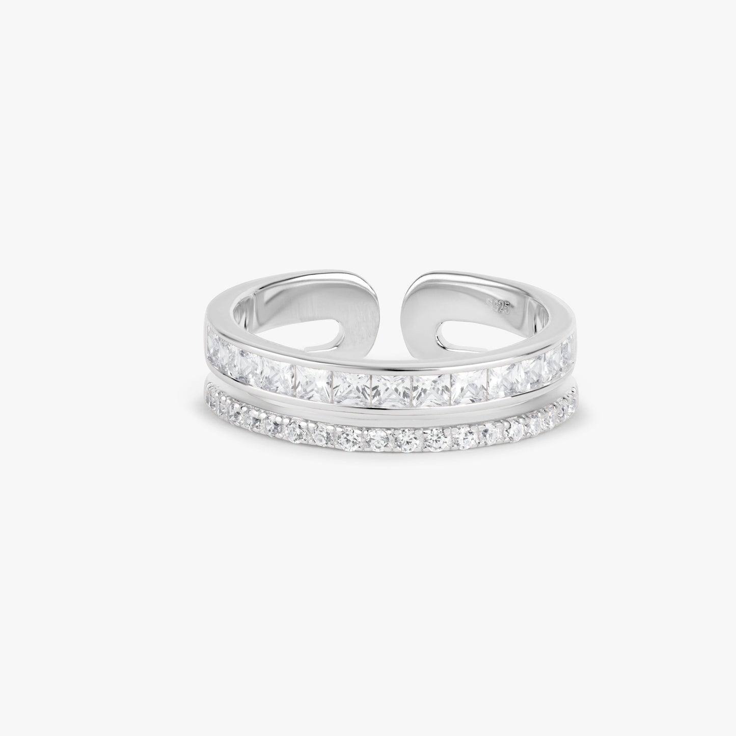 Double Layer Adjustable Silver Rings