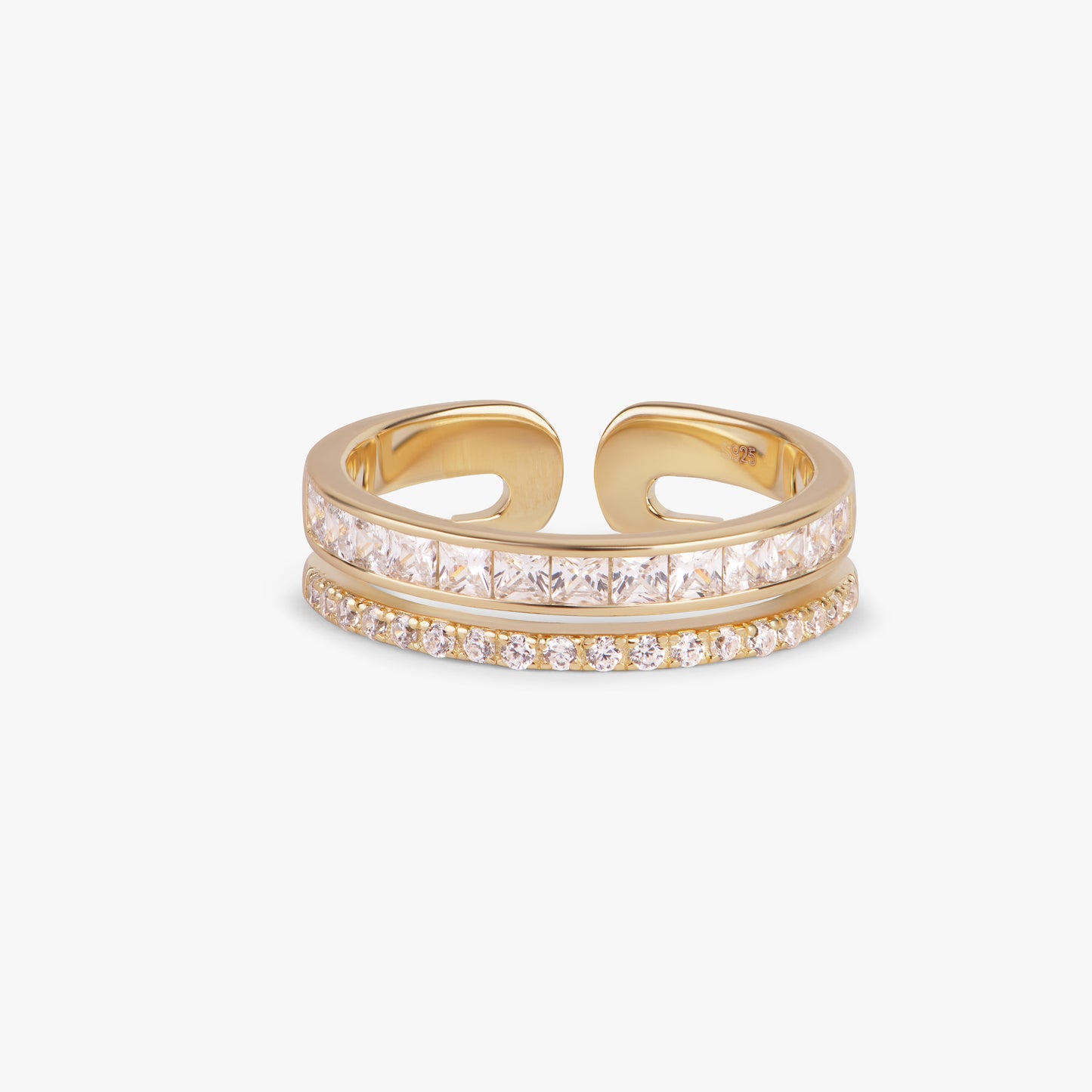 Double Layer Adjustable Silver Rings