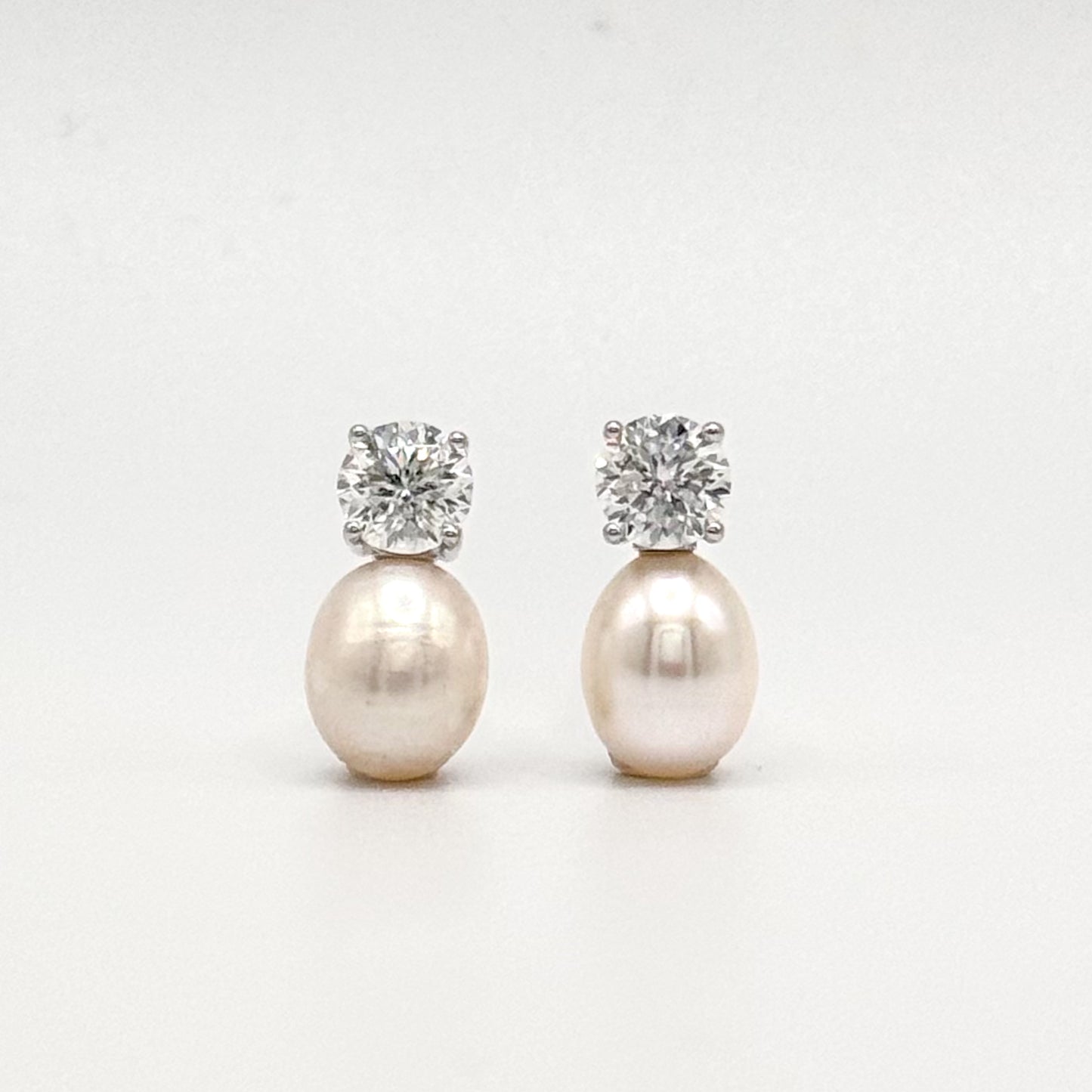 30th Anniversary Pearl Earrings | Pearl & Moissanite