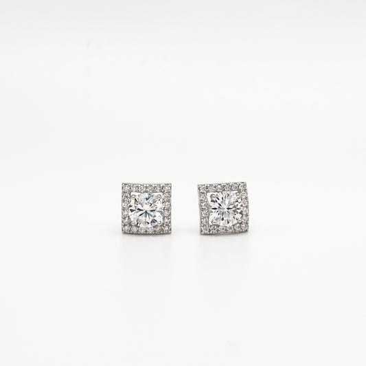 1 Carat Lab-Grown Moissanite Stud Earrings