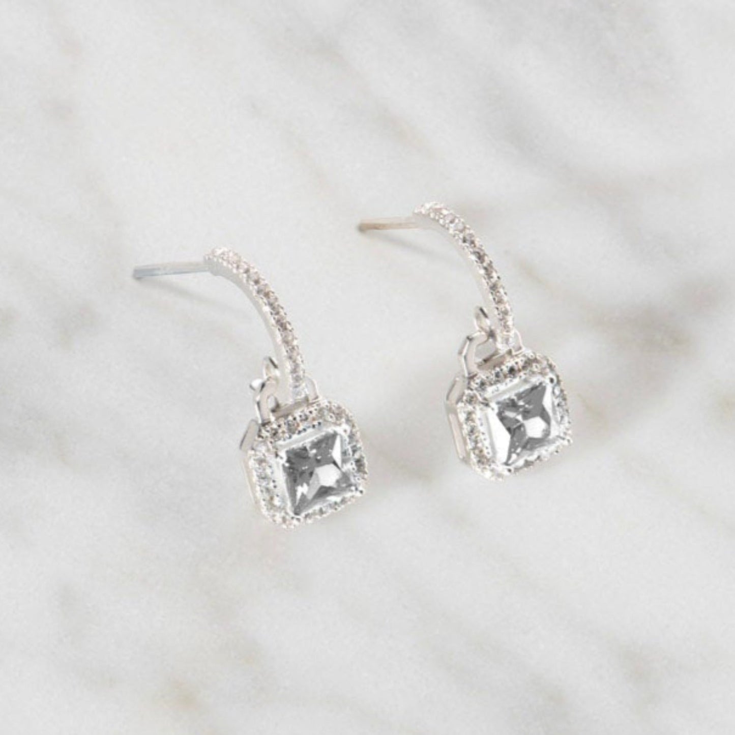 Square Drop Earrings l Sterling Silver
