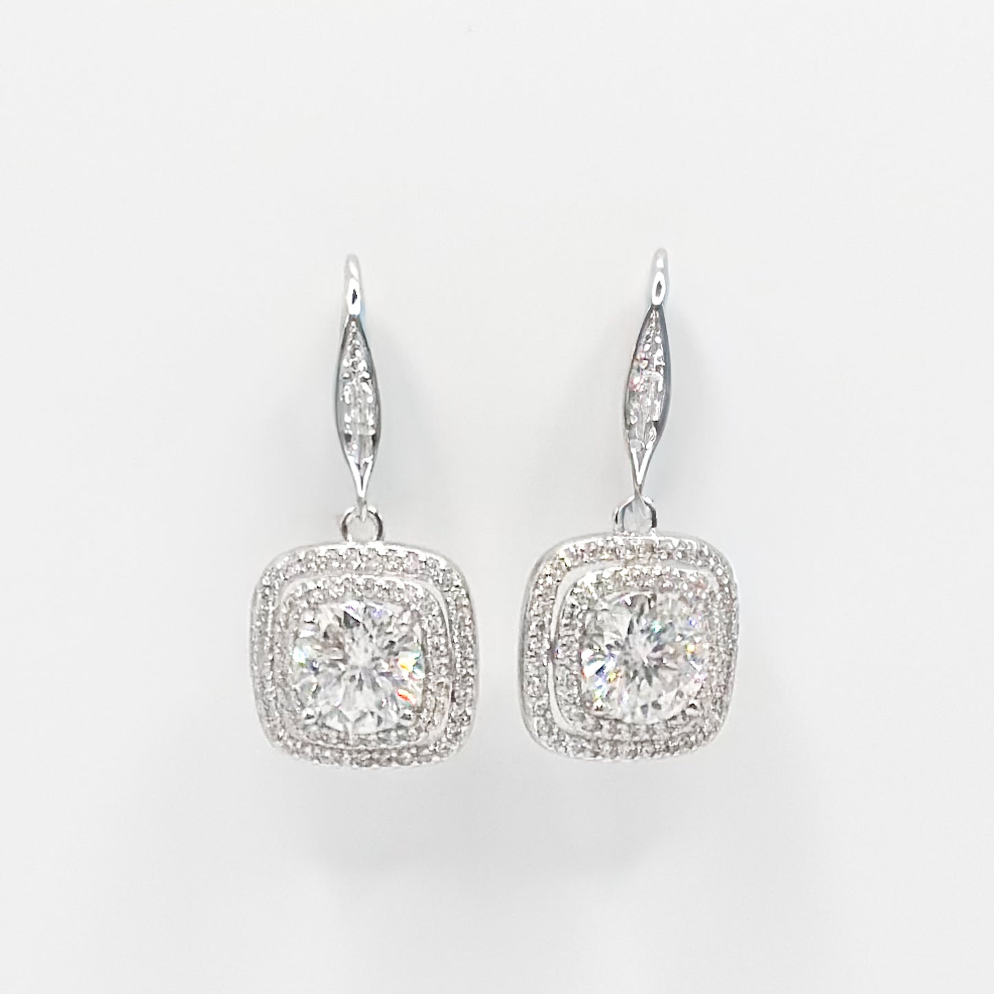 1 carat Moissanite Square Drop Earrings