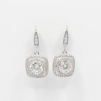 1 carat Moissanite Square Drop Earrings