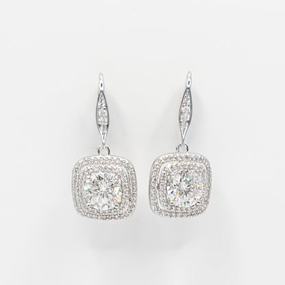 1 carat Moissanite Square Drop Earrings