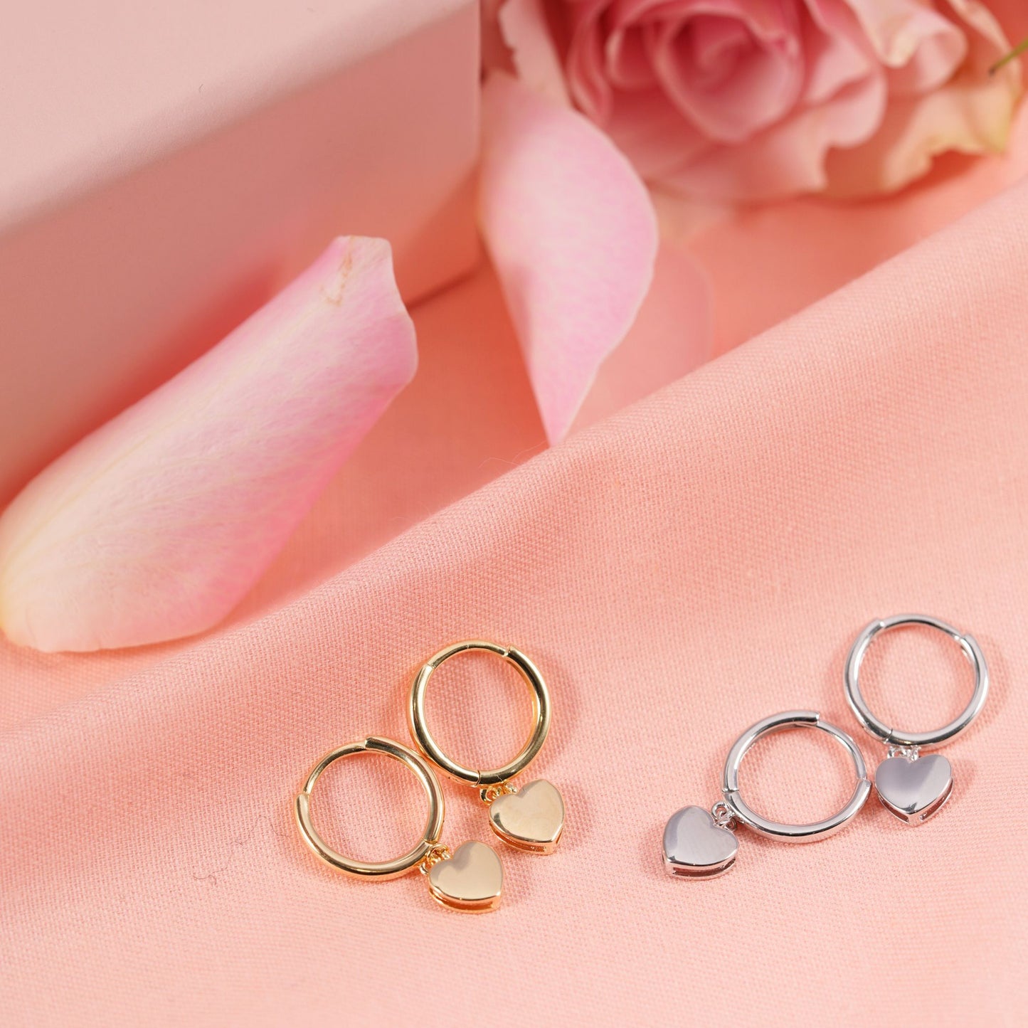 Heart Huggie Hoop Earrings