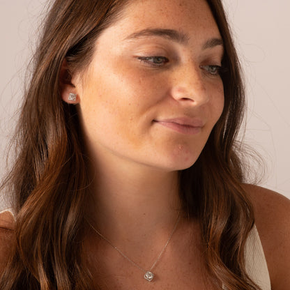 2 Carat Moissanite Diamond Necklace and Earring Set