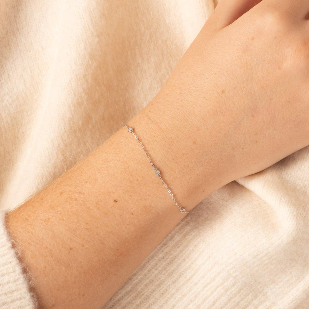 Dainty CZ Diamond Trio Bracelet
