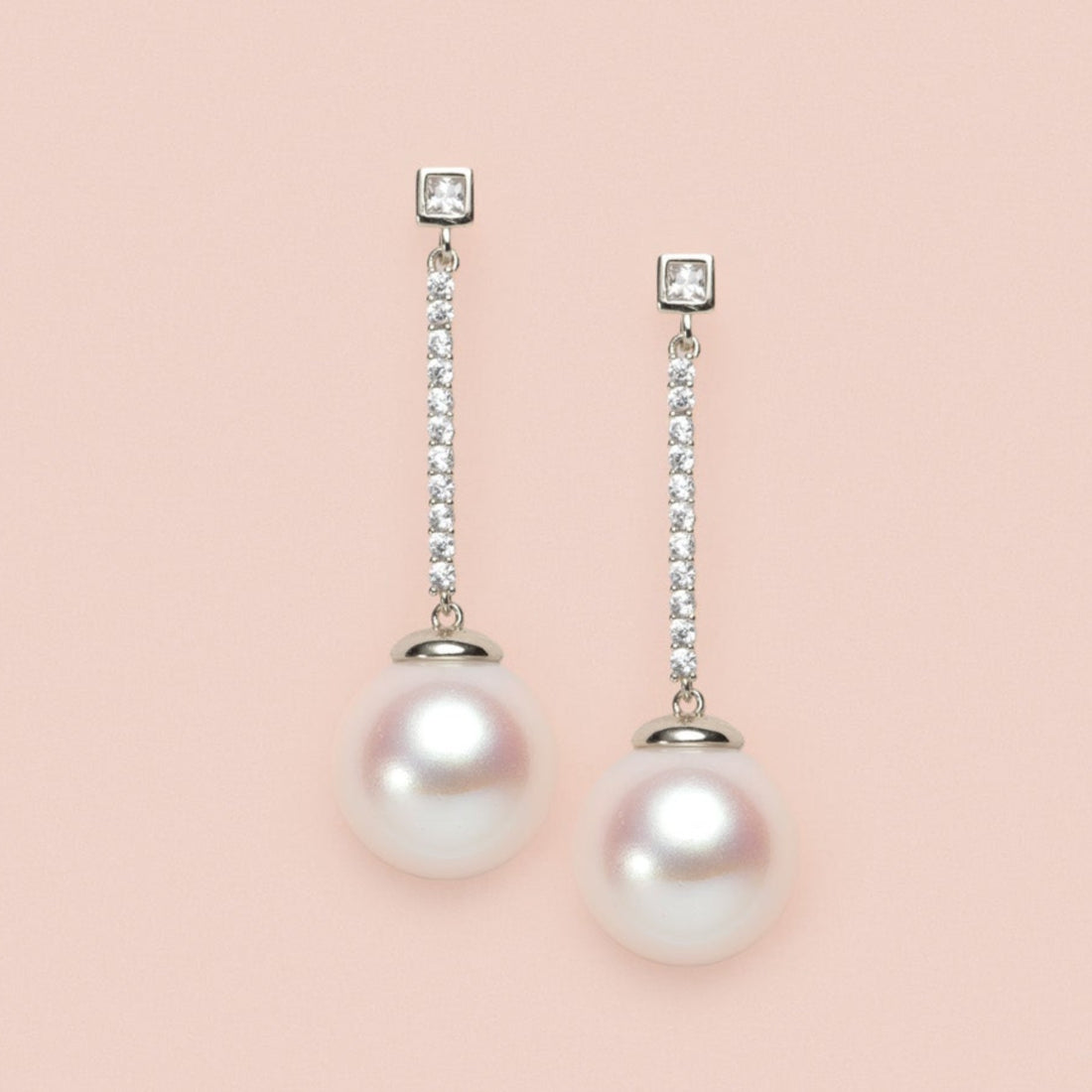 Vegan Pearl and Crystal Drop Earrings