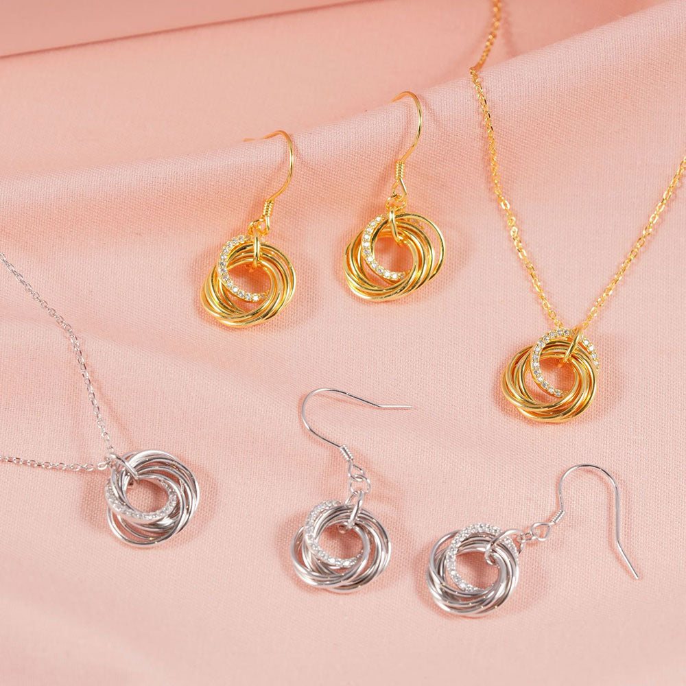 50th Birthday 5 rings for 5 decades Jewellery Gift Set