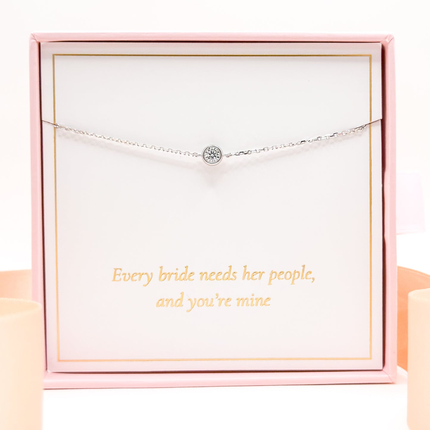 Bridesmaid Solitaire Moissanite Bracelet | Silver