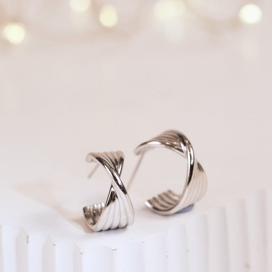 Twisted Half Hoop Earrings