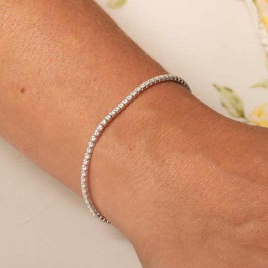 Adjustable 925 Sterling Silver Tennis Bracelet