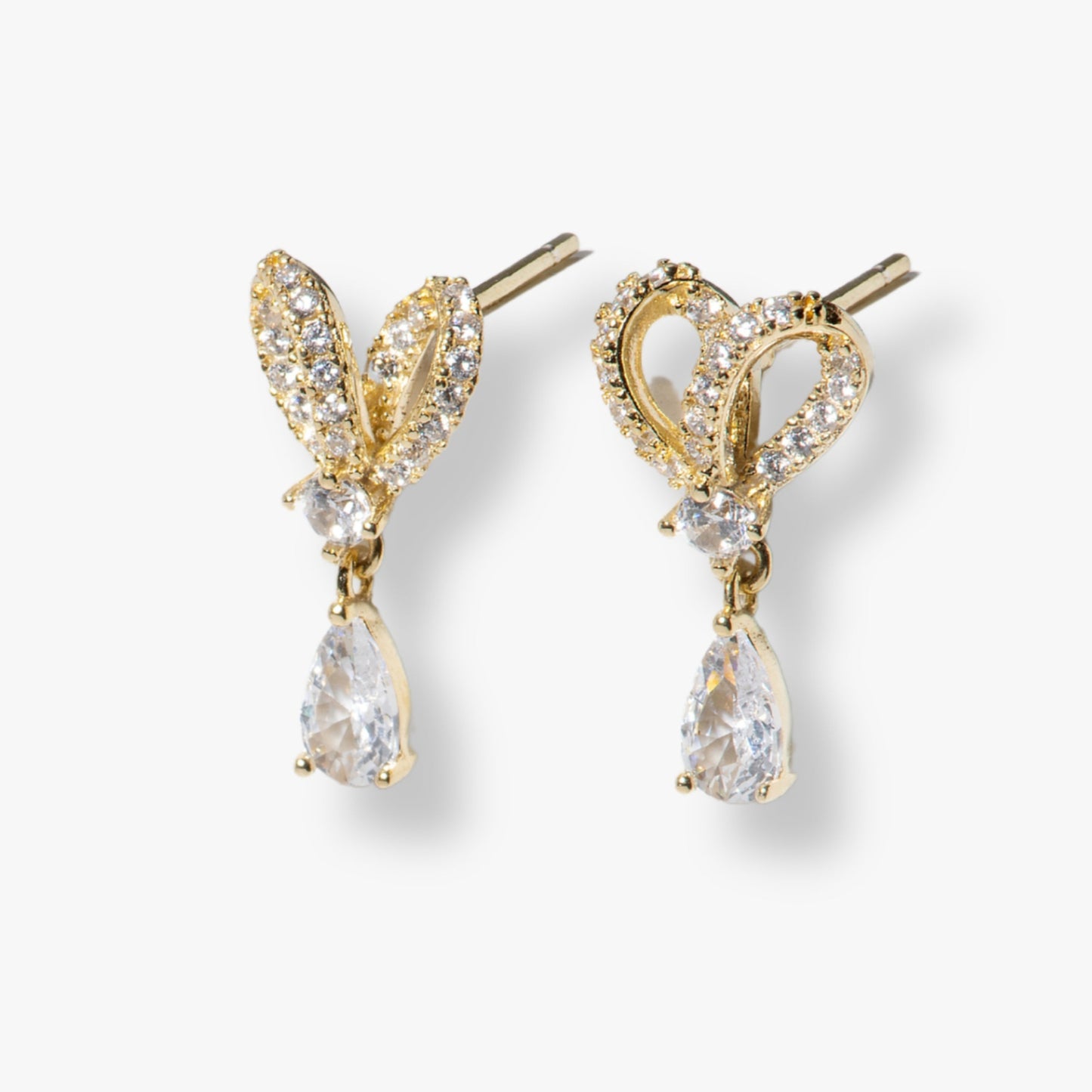Dainty Teardrop Art Deco Stud Earrings