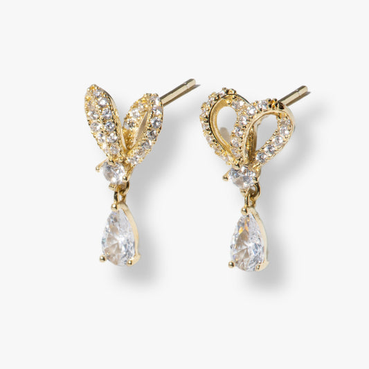 Dainty Teardrop Art Deco Stud Earrings