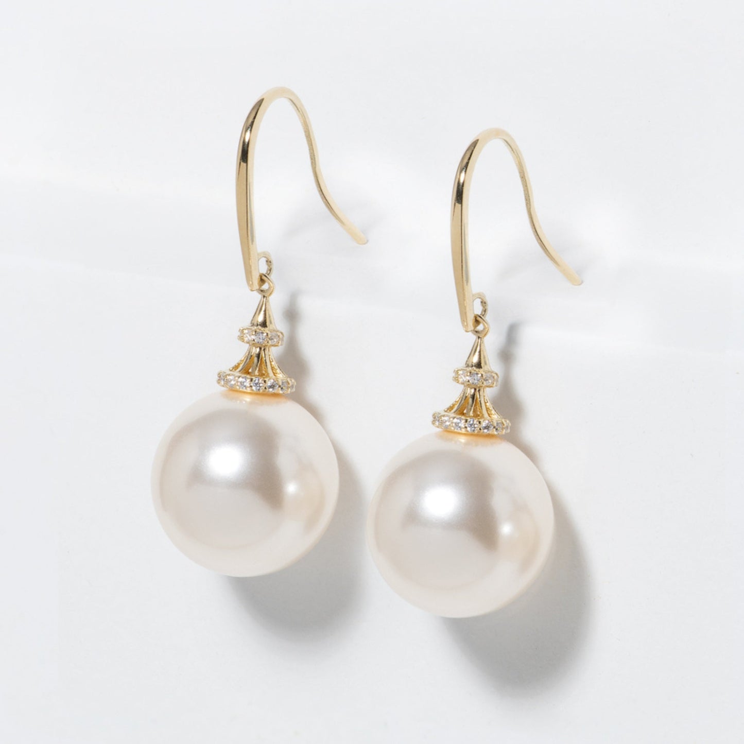 Vegan Pearl and Crystal Drop Earrings