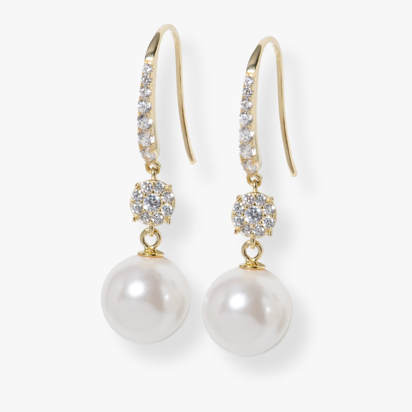 Pearl and Crystal Drop Earrings and Necklace