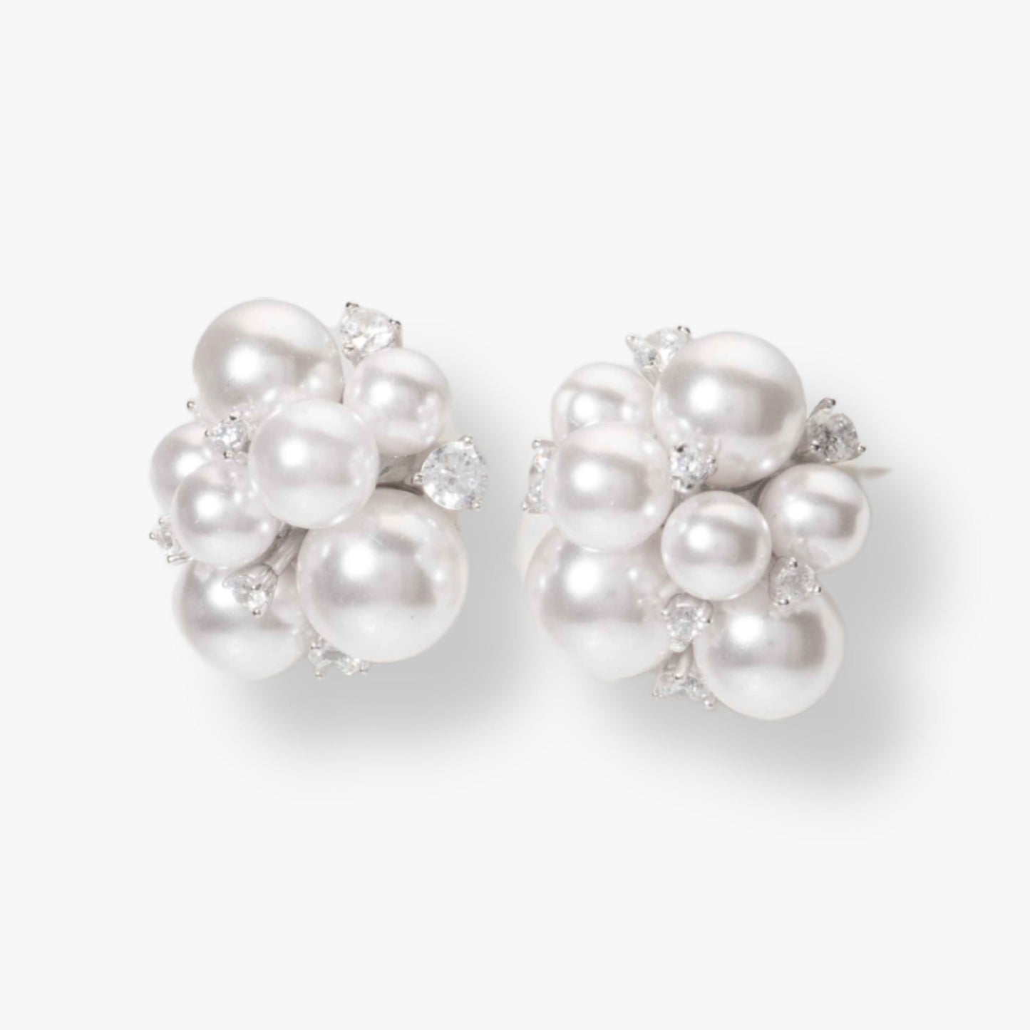 Pearl Cluster Stud Earrings