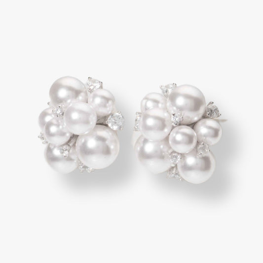 Pearl Cluster Stud Earrings