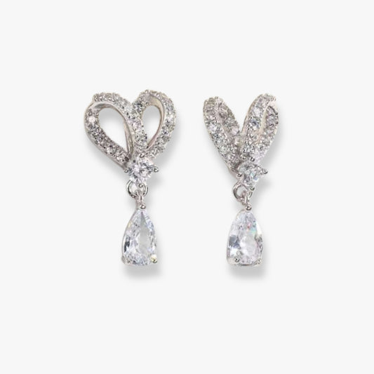 Dainty Teardrop Art Deco Stud Earrings
