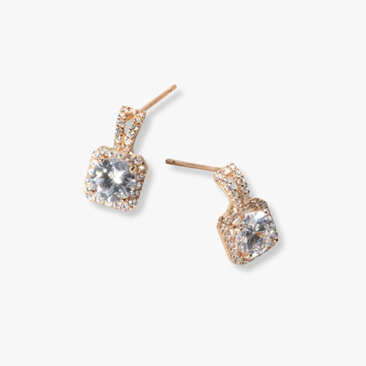 CZ Square Stud Earrings