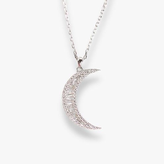 Crystal Crescent Moon Necklace
