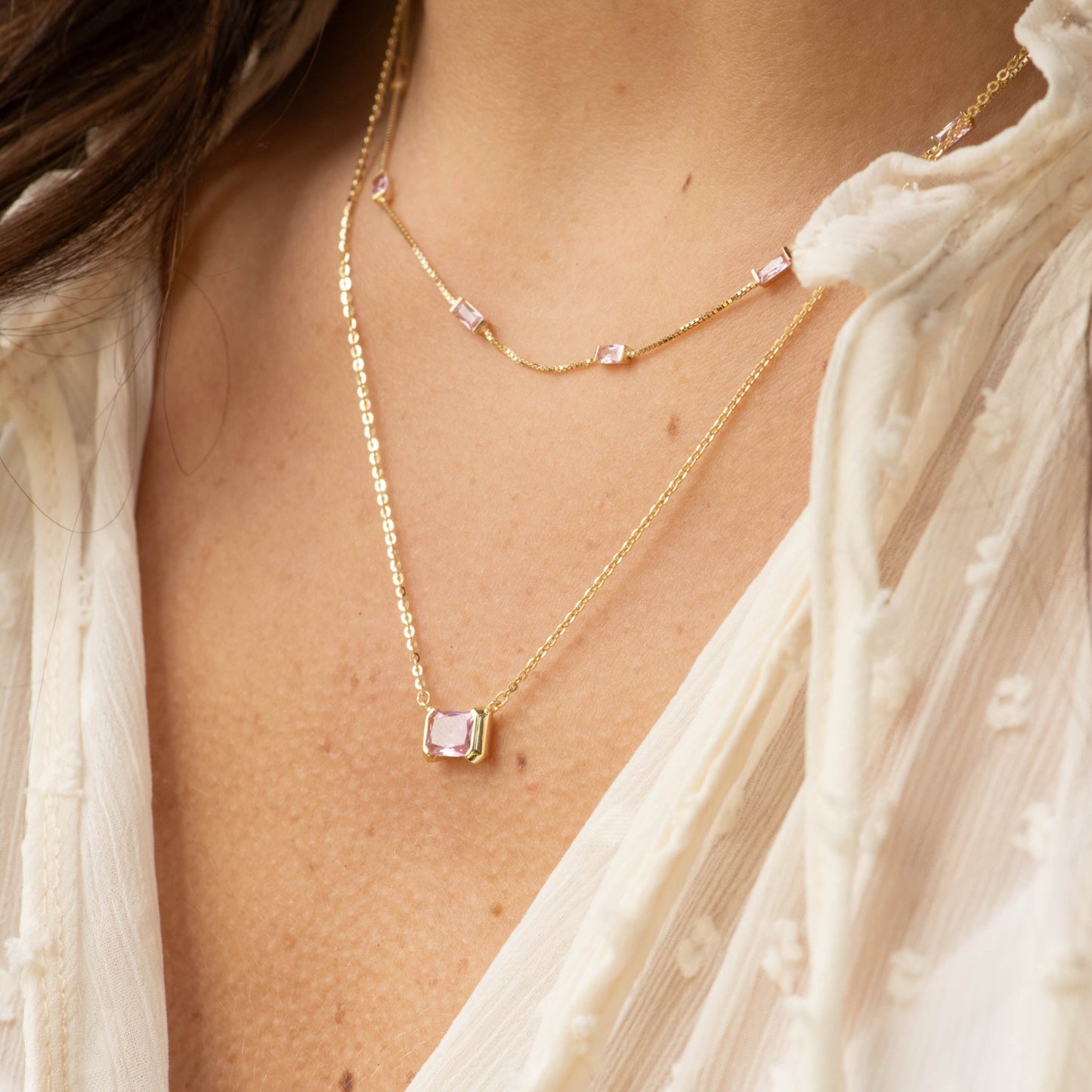 CZ Baguette Necklace