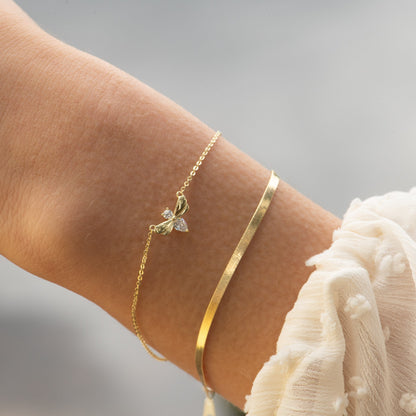 Firefly bracelet set with gold-tone chain charm and slim cuff