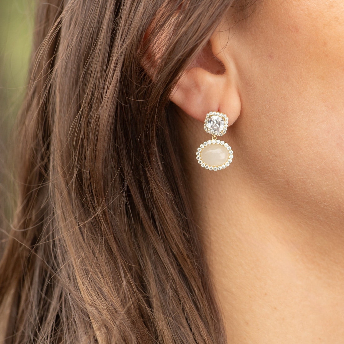 Hetian Jade Natural Gemstone Earrings