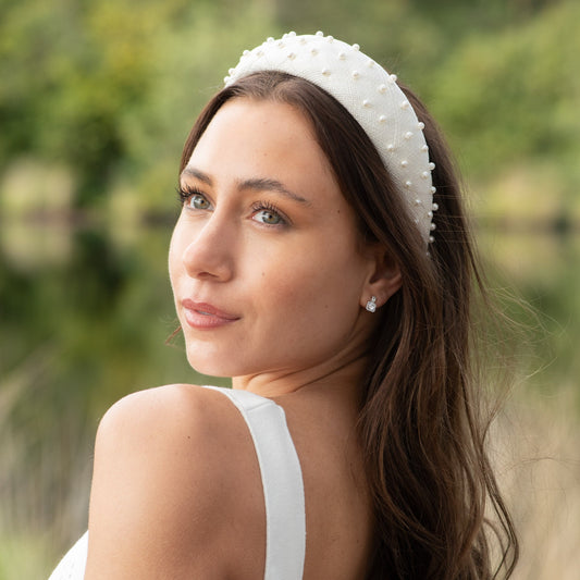 Pearl and Hessian wide Headband