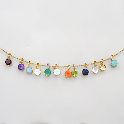 April Birthstone Necklace - White Topaz
