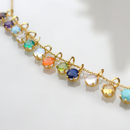 April Birthstone Necklace - White Topaz