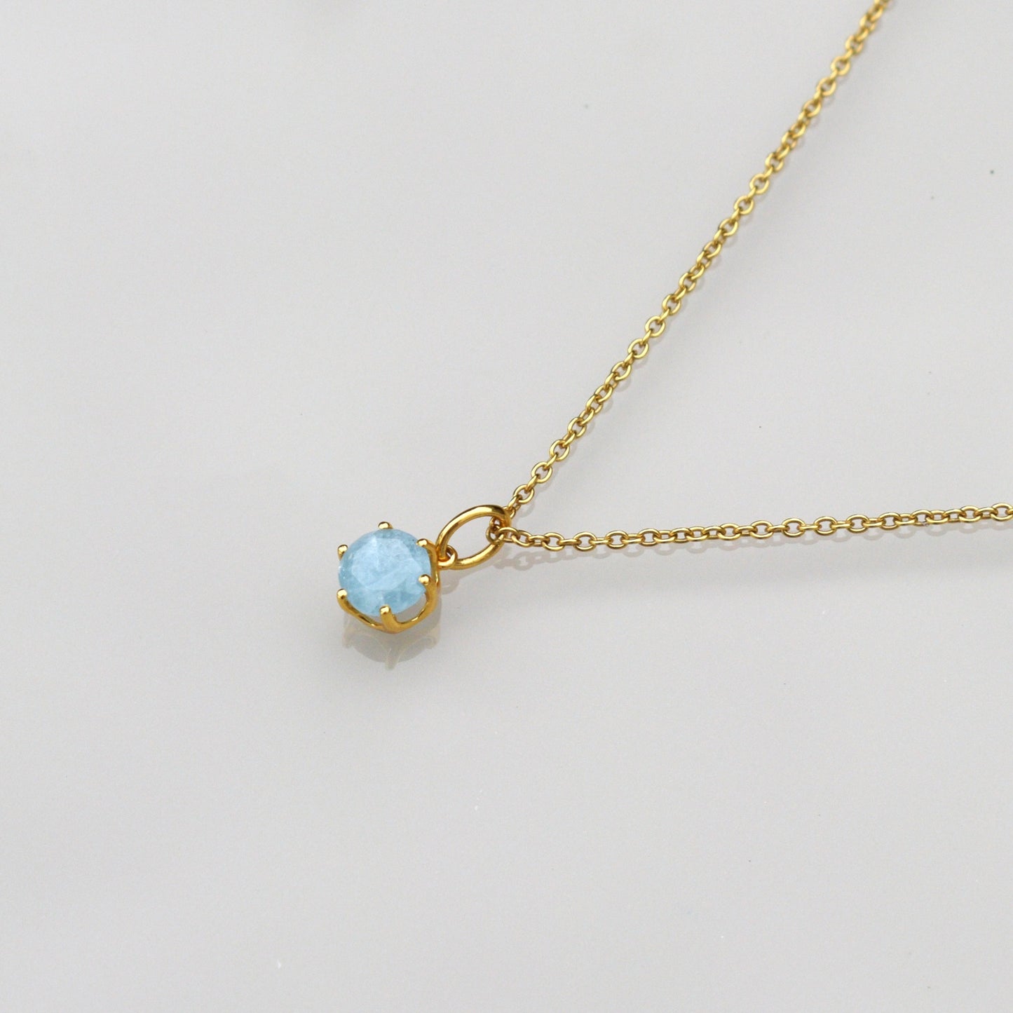 March Birthstone Necklace - Aquamarine
