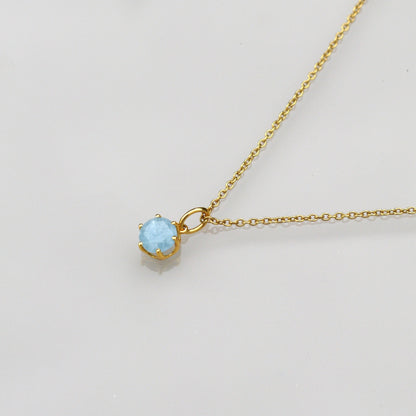 March Birthstone Necklace - Aquamarine
