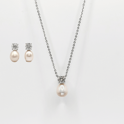 30th Anniversary Pearl Necklace & Earring Set | Freshwater Pearl