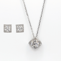 2 Carat Moissanite Diamond Necklace and Earring Set
