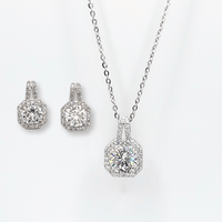 2 carat Moissanite Diamond Necklace and Earring Set