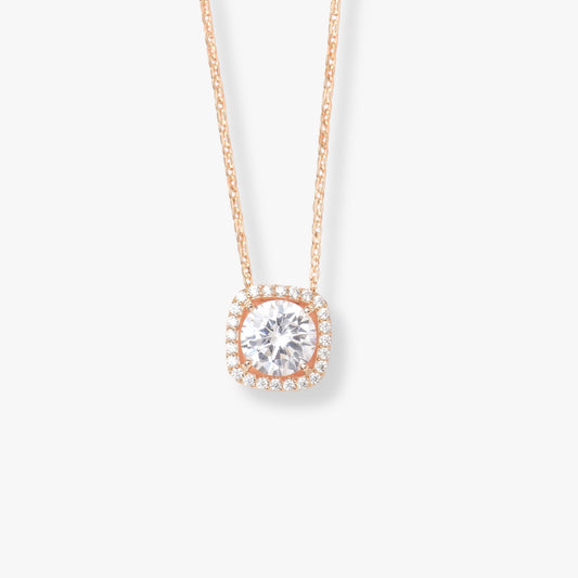 Square Necklace CZ Pendant