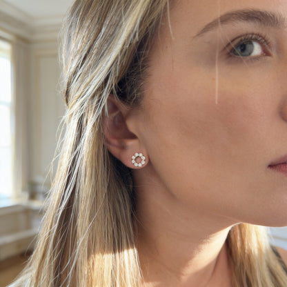 Circle Moissanite Stud Earrings