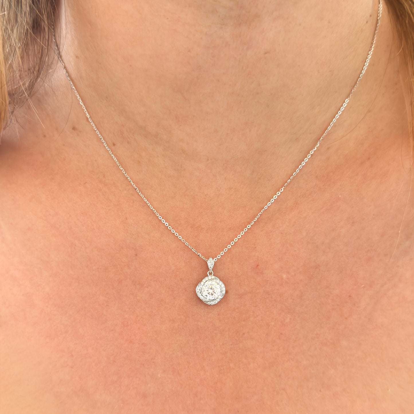 1 carat Floral Moissanite Necklace